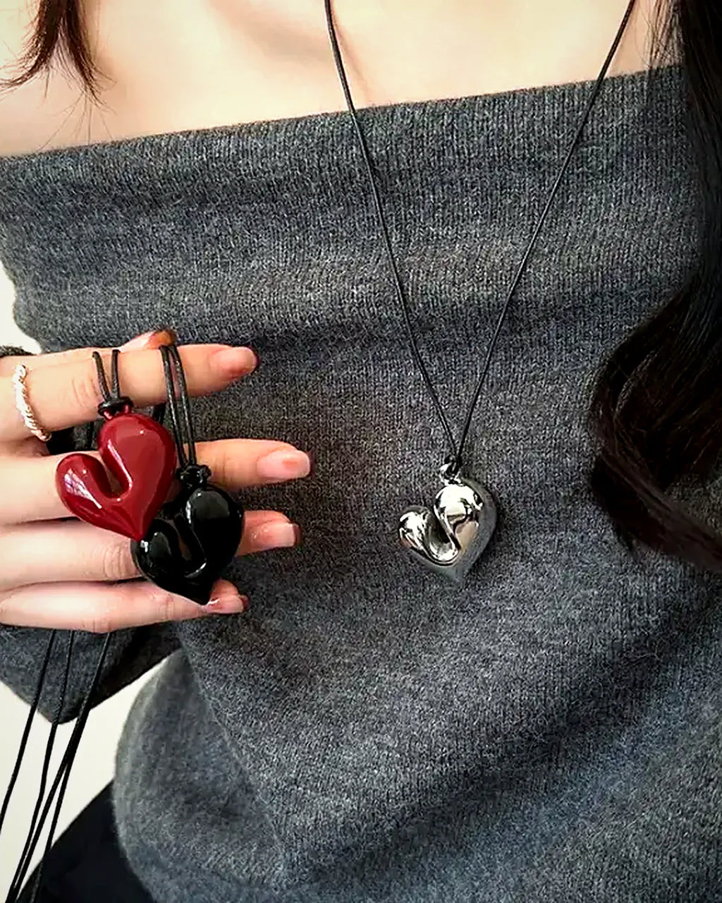 Collar corazón rojo · Lunares