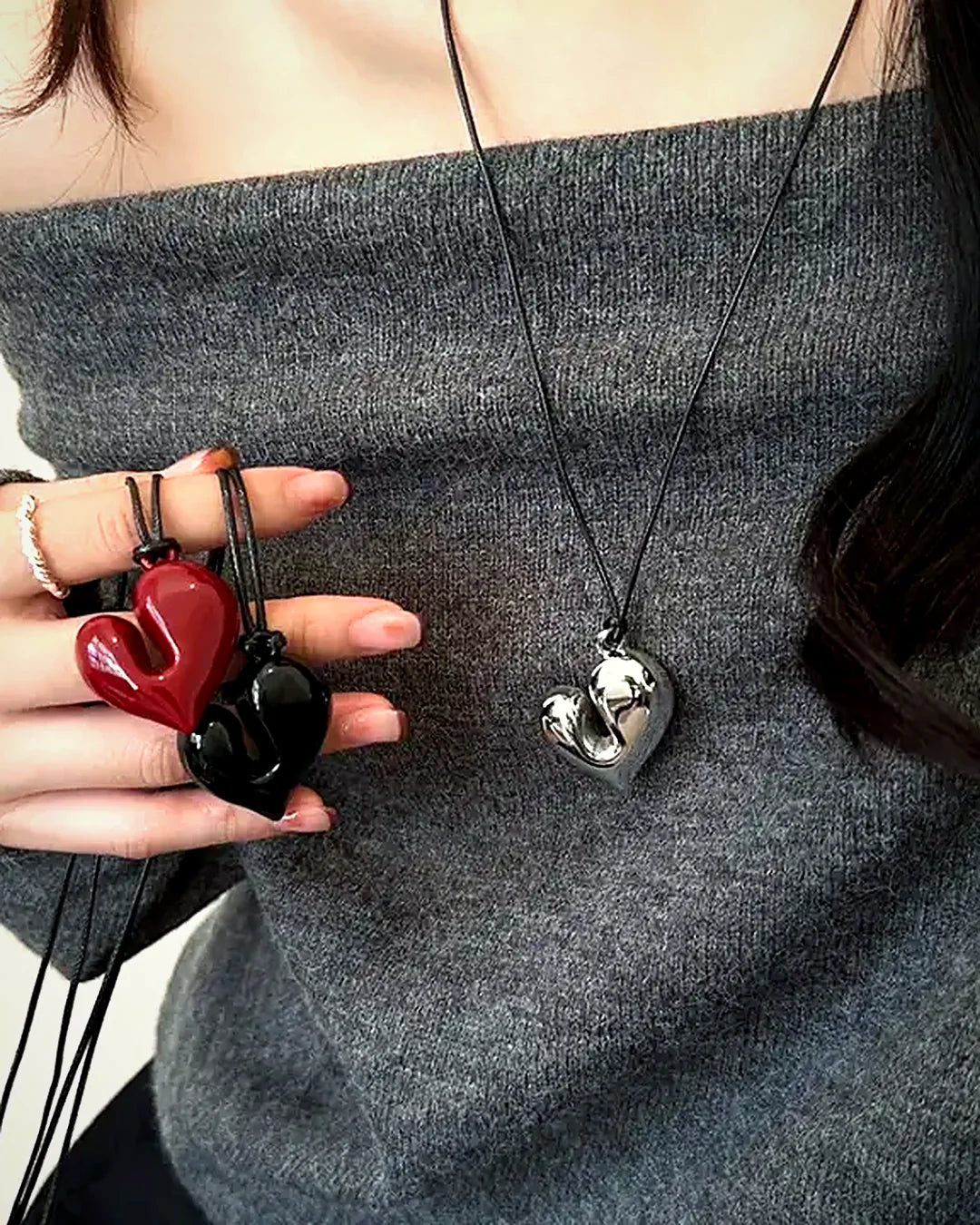 Collar corazón rojo · Lunares