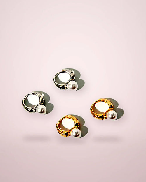 Aros con perla · Lunares