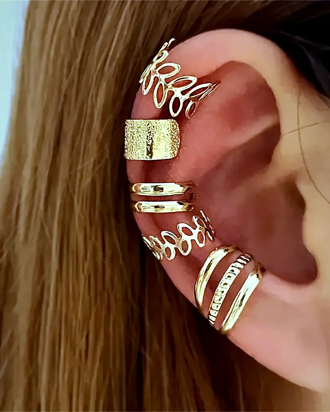 Set 5 pendientes de clip sin agujero · Lunares