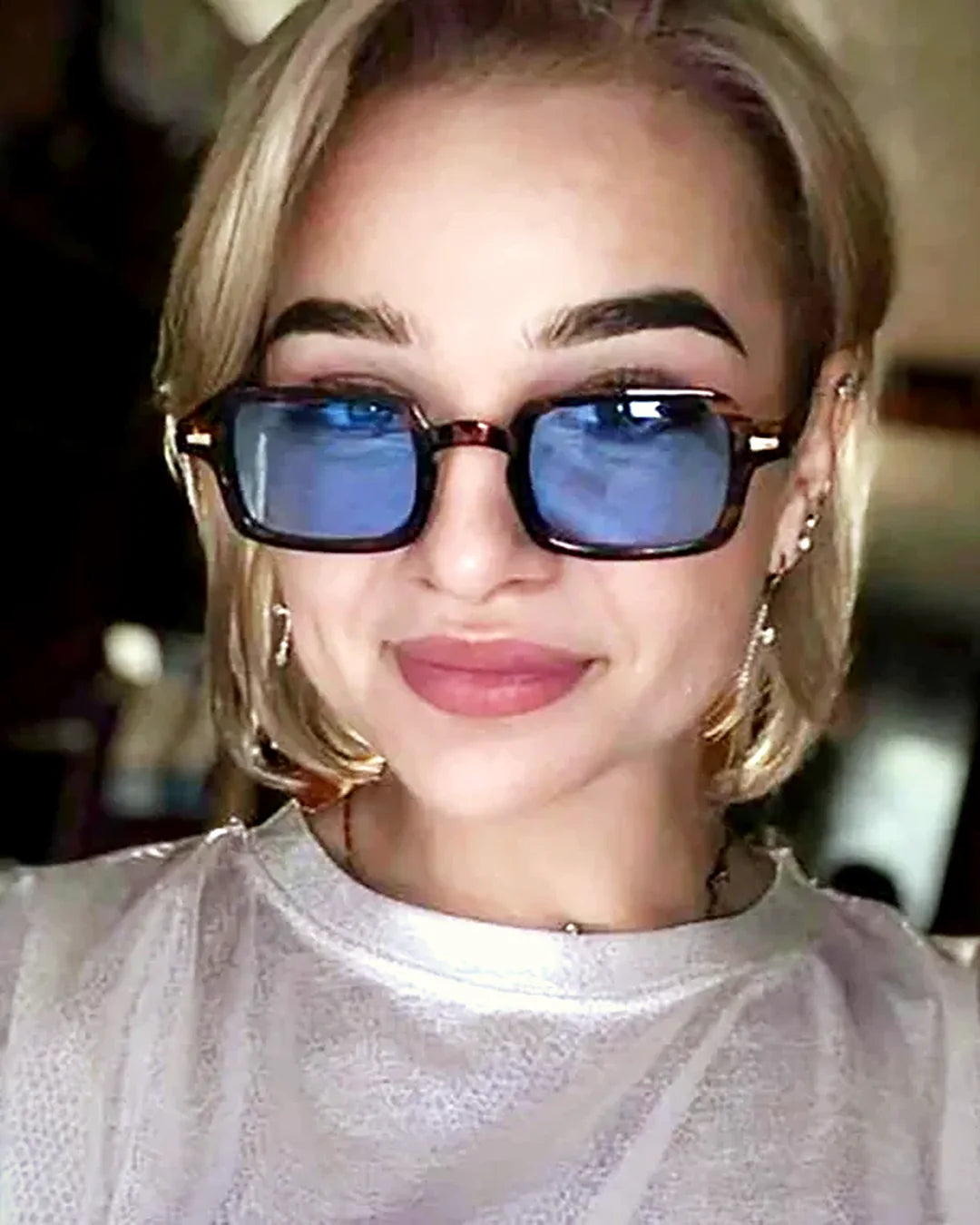 Gafas rectangulares · Lunares