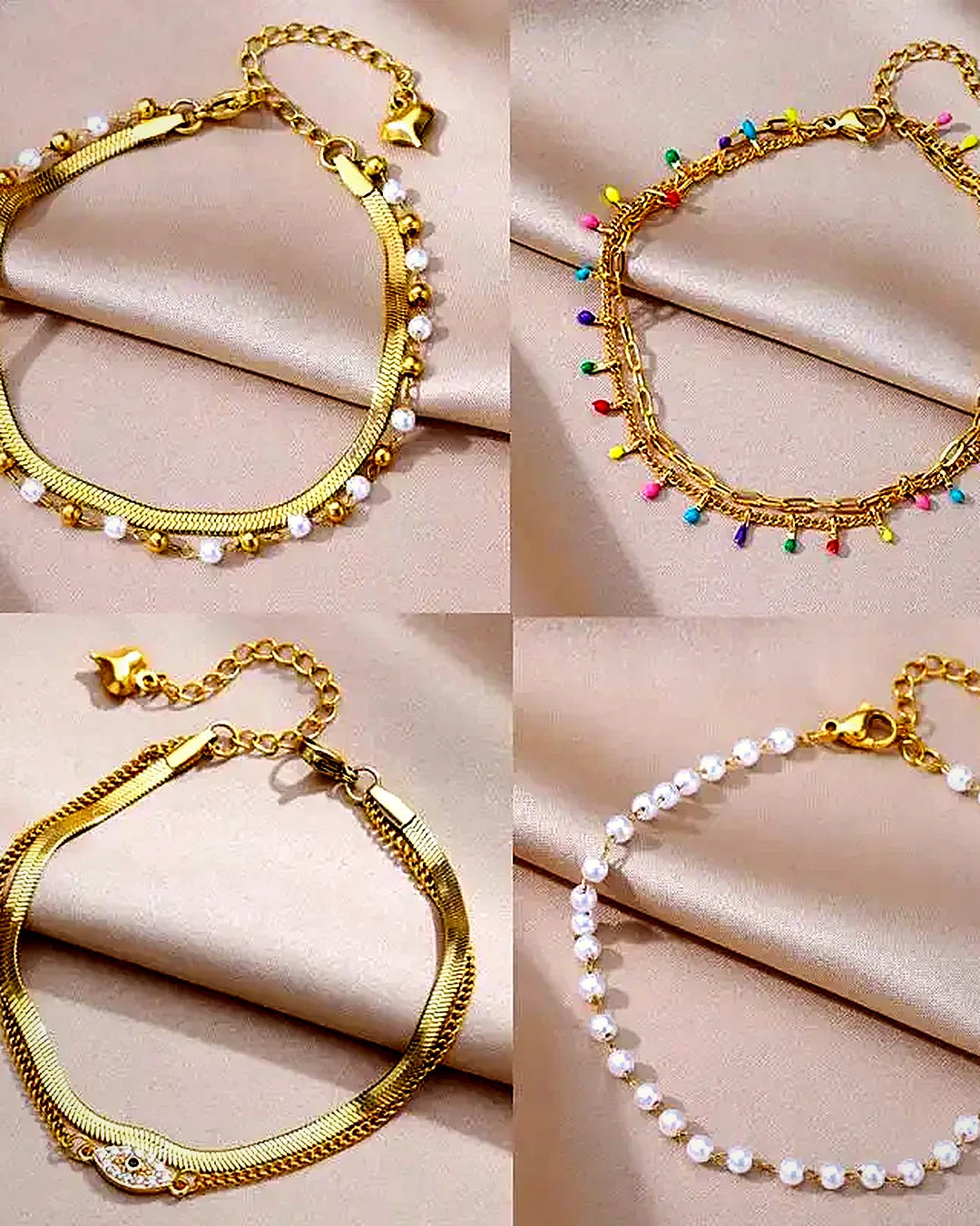 Tobillera de perlas · Lunares